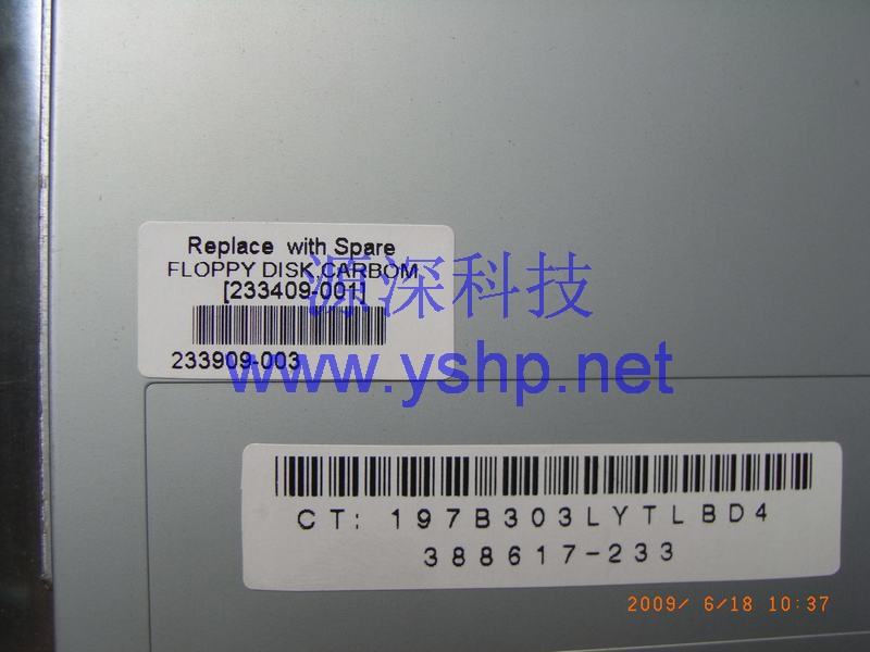 上海源深科技 Shanghai   HP ProLiant ML350G4P ServerFloppy drive HP ML350 G4P 带架子Floppy drive 233409-001 高清图片