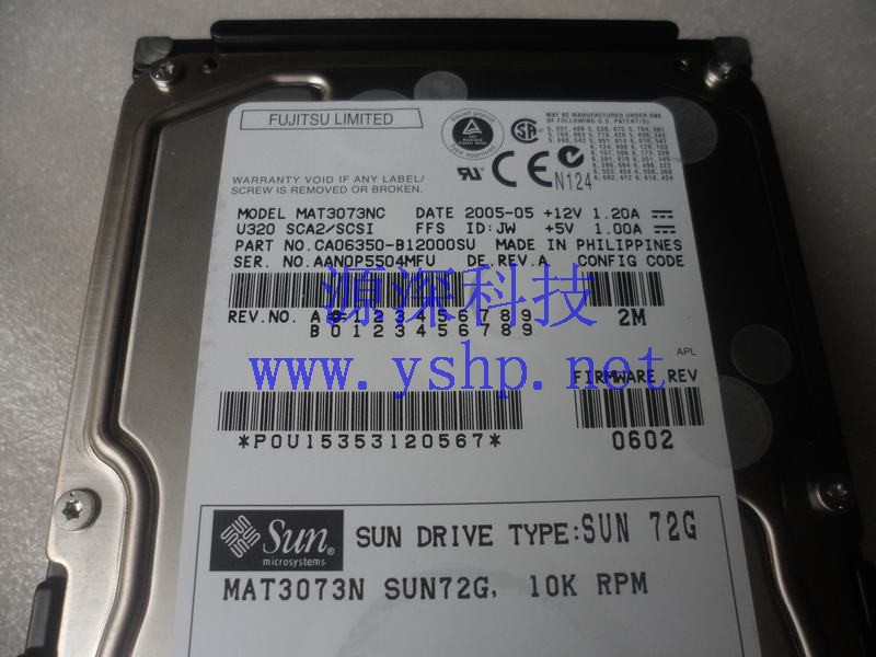 上海源深科技 Shanghai   SUN 原装 72G SCSI Hard disk   MAT3073NSUN72G  540-5455-01 高清图片