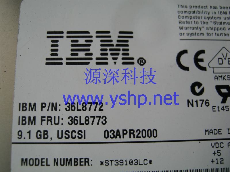 上海源深科技 Shanghai   IBM 原装  ServerSCSI Hard disk   9.1G 36L8772 36L8773 高清图片