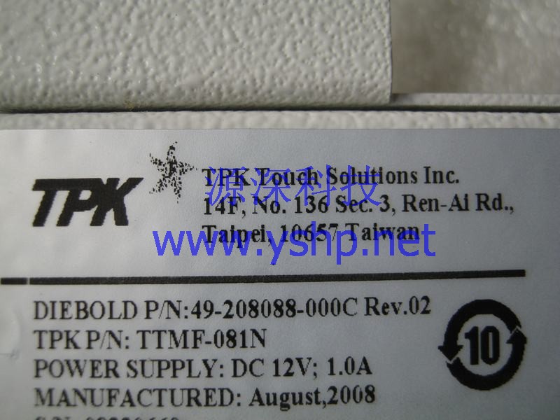 上海源深科技 Shanghai    NEW  TPK DIEBOLD ATM 专业特殊显示屏 49-208088-000C TTMF-081N 高清图片