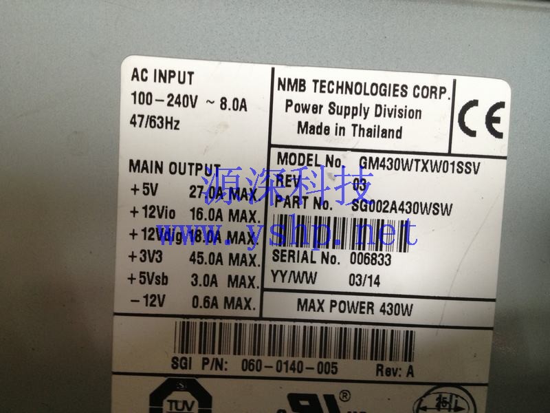 上海源深科技 Shanghai   NMB silicon graphics fuel  Power Supply   GM430WTXW01SSV  高清图片