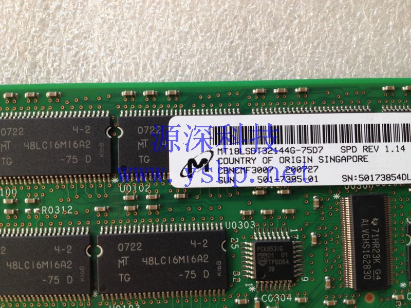 上海源深科技 Shanghai   SUN  single  512M Memory   501-7385-01 MT18LSDT3214G-75D7 高清图片