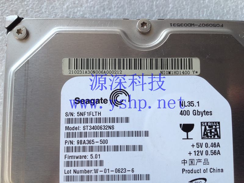 上海源深科技 Shanghai   H3C Neocean IX1000 400G Hard disk   NI0M1HD1400 ST3400632NS 高清图片